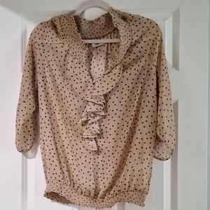 Polka Dot Ruffle Blouse